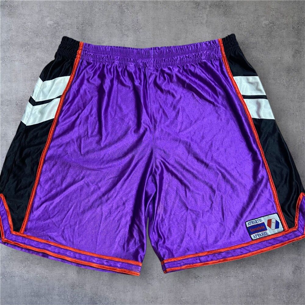 Ennoble Apparel Vintage Toronto Raptors Basketball Shorts Purple Black Men's XL